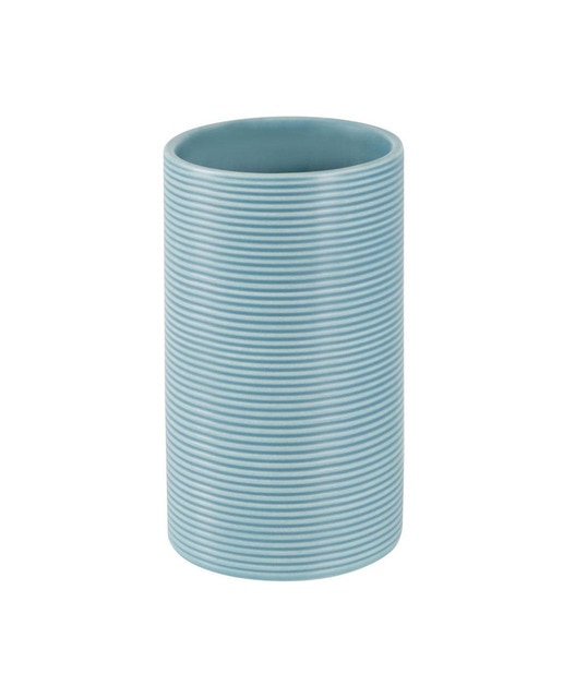 Portacepillos de dientes Spirella Tube Ribbed de gres azul