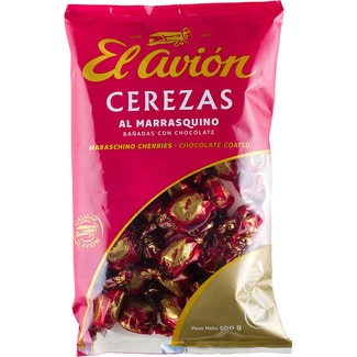 EL AVION Kirschen mit Maraschino und Schokoladenüberzug Glutenfrei Tasche 500 g