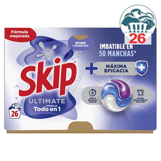 SKIP Ultimate All-in-1 Maximum Efficiency capsule detergent box 26 capsules