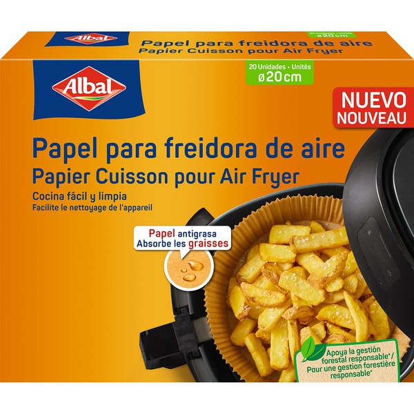papel para freidora de aire 20cm paquete 20 unidades