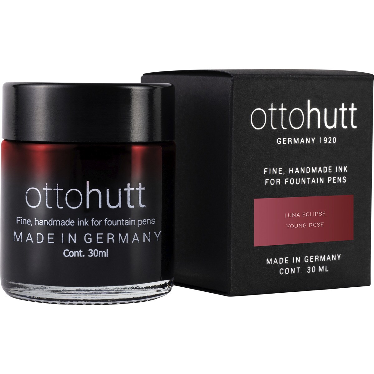 Tintero de 30 ml apta para todas las plumas, tinta artesanal Otto Hutt color eclipse de luna.