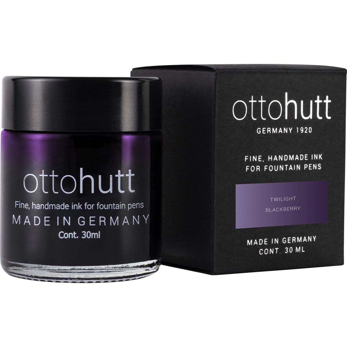 Tintero de 30 ml apta para todas las plumas, tinta artesanal Otto Hutt color crepúsculo.