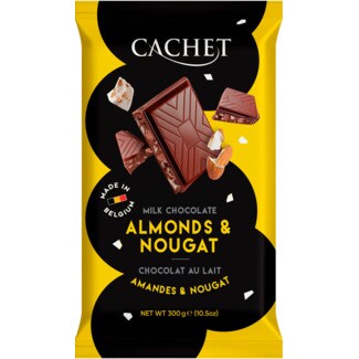 Cachet Chocolate de Leite com Nougat e Amêndoas tablete 300 g
