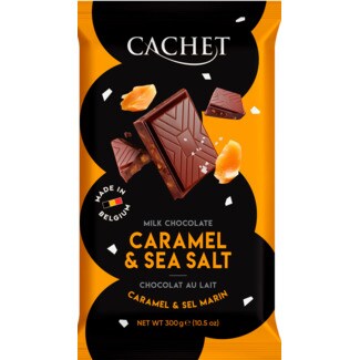 Cachet Chocolate de Leite com Caramelo e Flor de Sal tablete 300 g