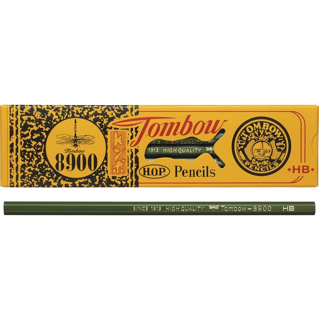 Estuche 12 lápices de grafito HB 8900 Tombow verde.