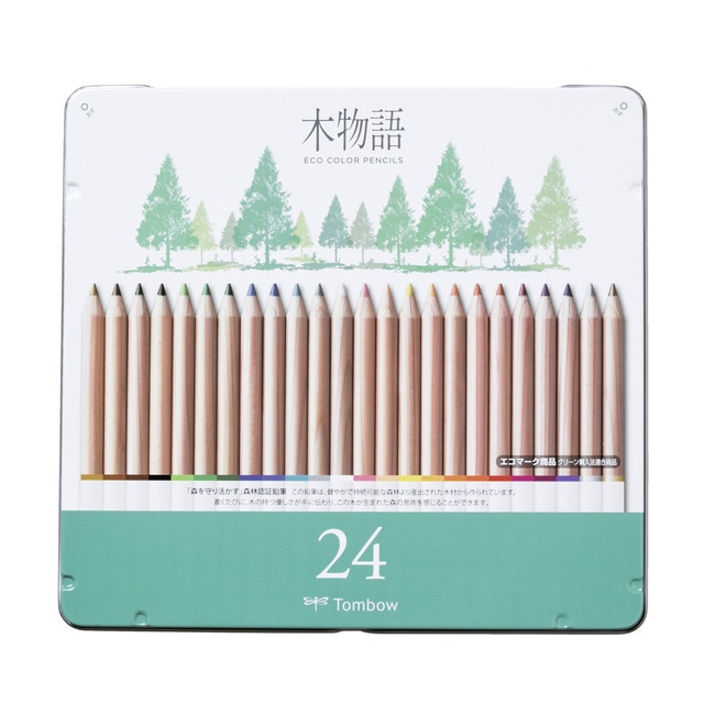 Estuche 24 lápices de colores reciclados Ki-Monogarati B Tombow madera.