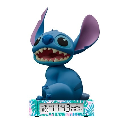 Lámpara 3D con despertador y fecha Stitch
