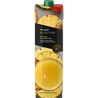 EL CORTE INGLES SELECTION Vitality pineapple, mango and passion fruit juice drink from concentrate 0% added sugar carton 1 l