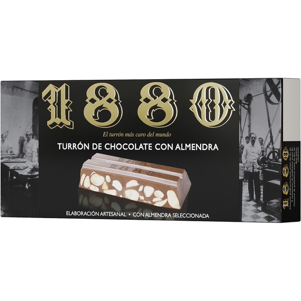 Schokoladen-Turrón mit Mandeln Spitzenqualität Tafel 200 g