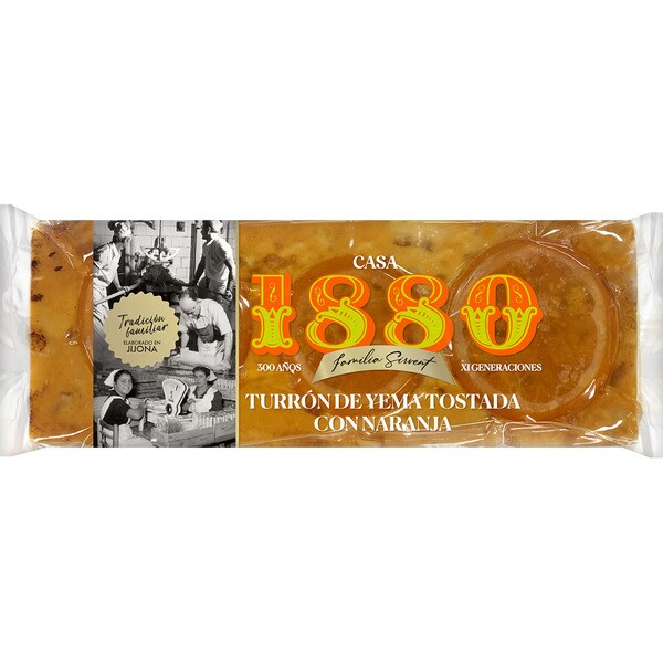Eigelb-Turrón mit Orange Premiumqualität Tafel 300 g