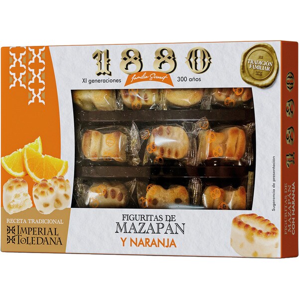 Imperial Toledana recipe traditional orange and marzipan figures case 205 g