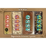 Probiermischung mit weichem, hartem, Eigelb-Turrón und Schokolade mit Mandeln 4x75 g Karton 300 g