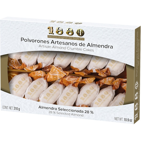 Polvorón-Kuchen aus Mandeln nach traditionellem Rezept aus dem 15. Jh. Spitzenqualität Karton 310 g