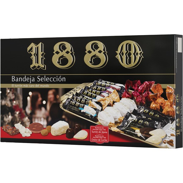 tray selection of nougat portions and Christmas sweets case 450 g