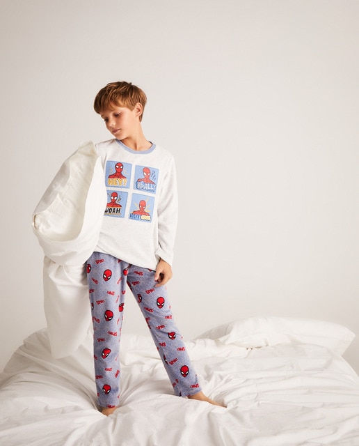 Pijama de niño largo Spiderman viñetas