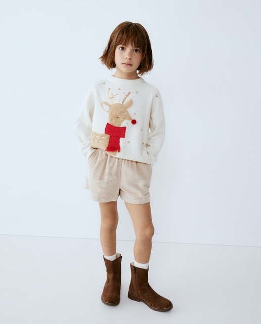 Jersey de niña con estampado navideño