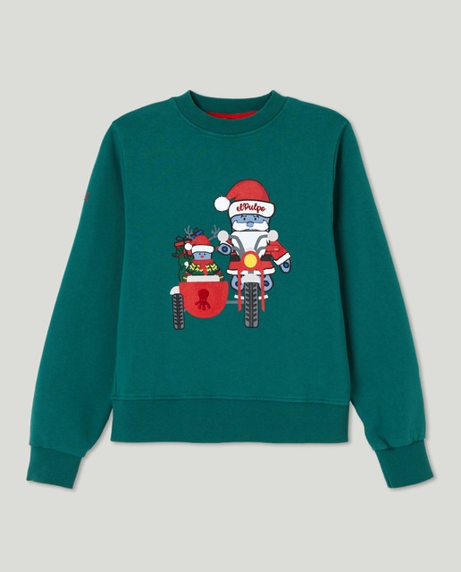 Sudadera niño Navidad y cuello caja