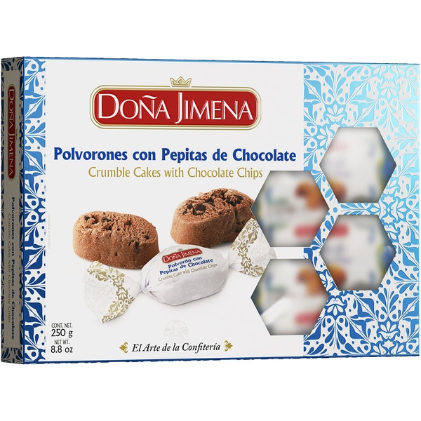 polvorón cakes with chocolate chips case 250 g