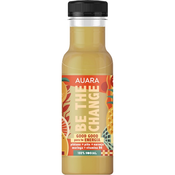Be The Change energy juice w/ banana, pineapple, orange, moringa and vitamin B6 bottle 33 cl