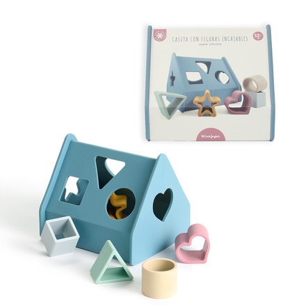 Casita de silicona y bambú con figuras encajables
