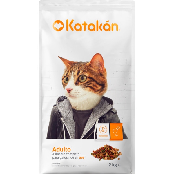 Alimento Seco para Gato rico em Aves embalagem 2 kg