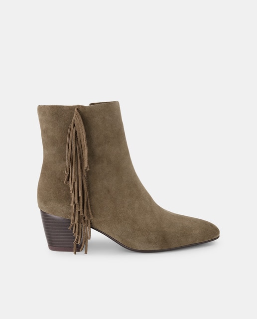 Botines de mujer con tacón y flecos