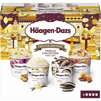 Vanilla Collection tarrinas de crema de helado de vainilla variedades surtidas 4 unidades estuche 380 ml - Haagen-dazs