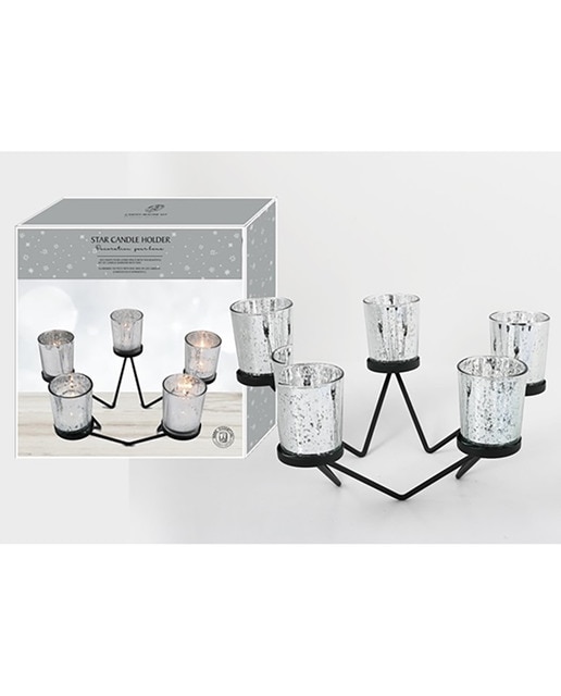 Portavela cristal metal