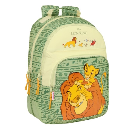 Mochila doble con cantoneras adaptable a carro Mufasa Safta verde y beige