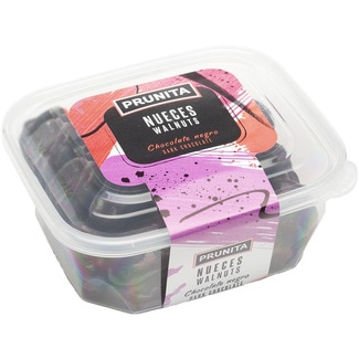 PRUNITA half walnuts coated in Belgian dark chocolate tub 200 g