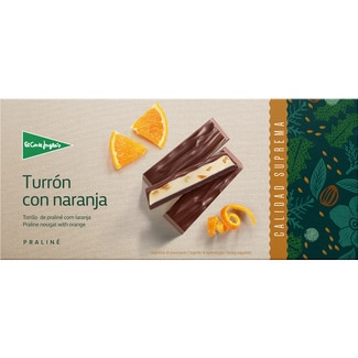 EL CORTE INGLES Supreme Quality orange praline nougat case 200 g