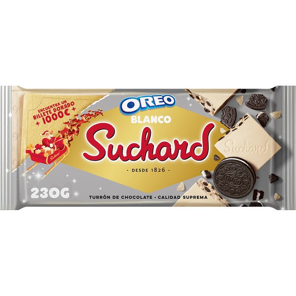 Knuspriger weißer Schokoladen-Turrón mit Oreo-Keksen Premiumqualität Tafel 230 g