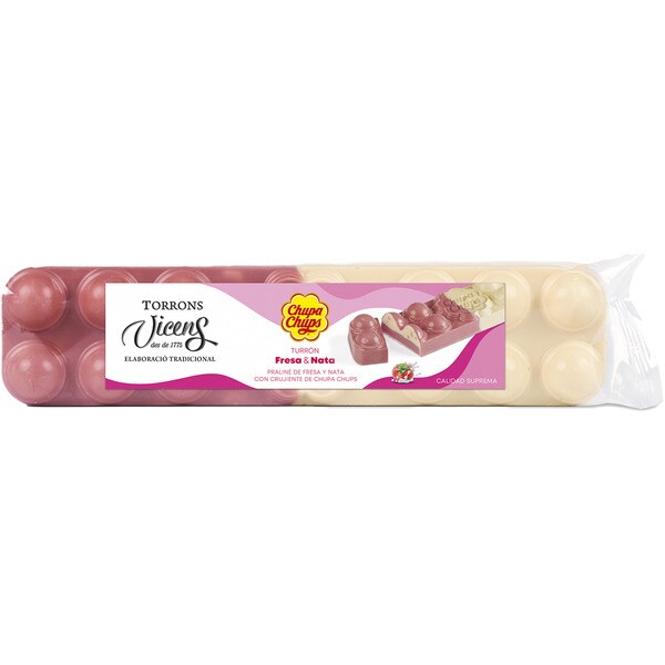 strawberry and cream nougat with crunchy Chupa Chups tablet 300 g