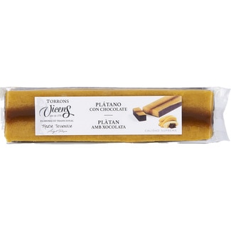 VICENS Turrón aus Bananenmarzipan, mit Schokolade Tafel 300 g