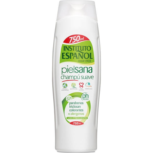 champú suave piel sana uso frecuente botella 750 ml sin parabenos