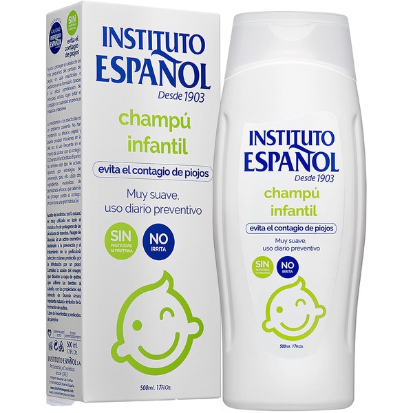 champú infantil para evitar el contagio de piojos muy suave uso diario preventivo frasco 500 ml sin pesticidas ni piretrina no irrita