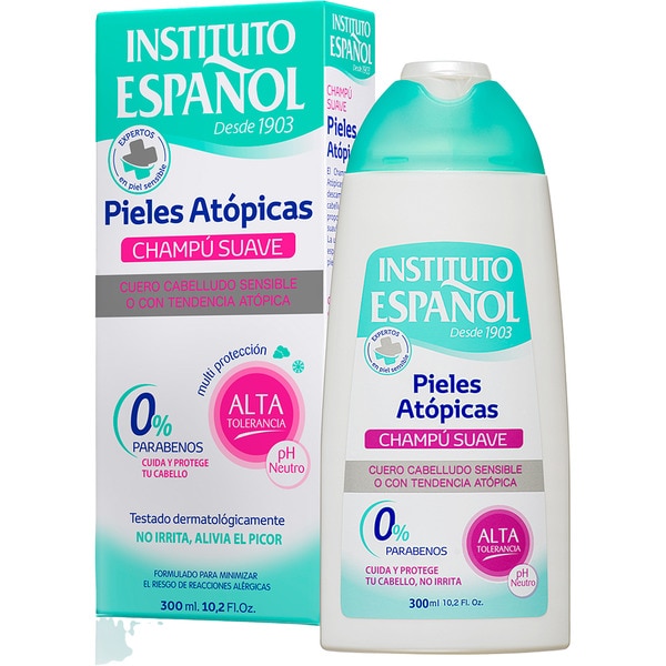 champú suave 0% parabenos frasco 300 ml para cuero cabelludo sensible o tendencia atópica