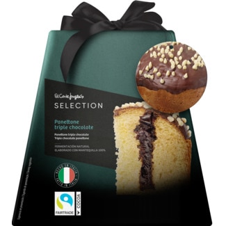 El Corte Inglés Selection Panettone Alto 3 Chocolates embalagem 750 g