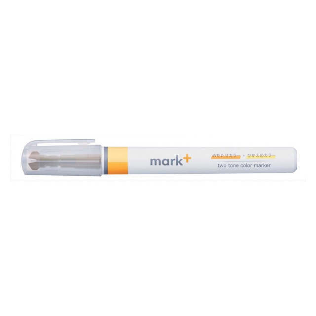 Marcador Kokuyo Mark+ doble tono dorado.