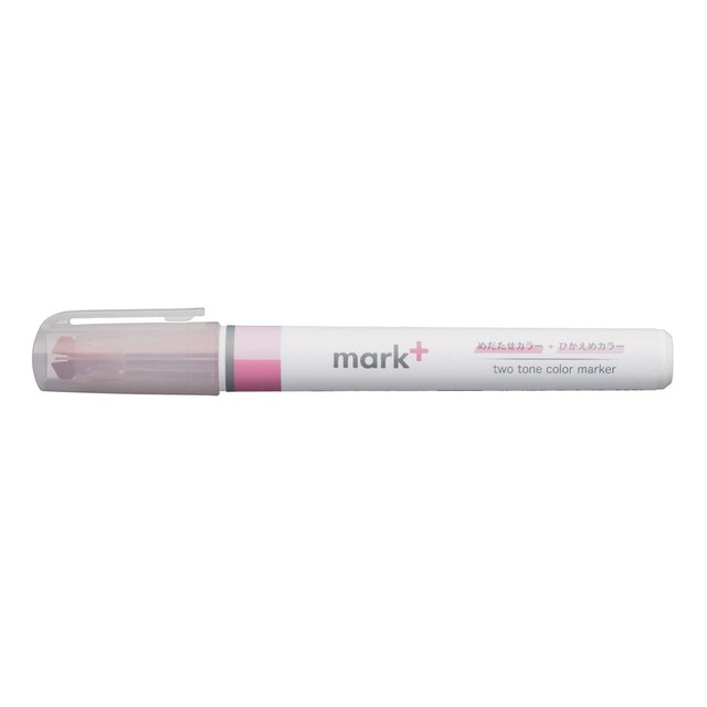 Marcador Kokuyo Mark+ doble tono rosa.
