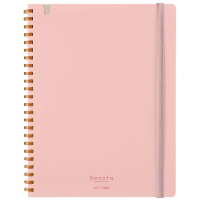 Cuaderno anillas flexibles Kokuyo cuadrícula 4 mm A5 rosa.