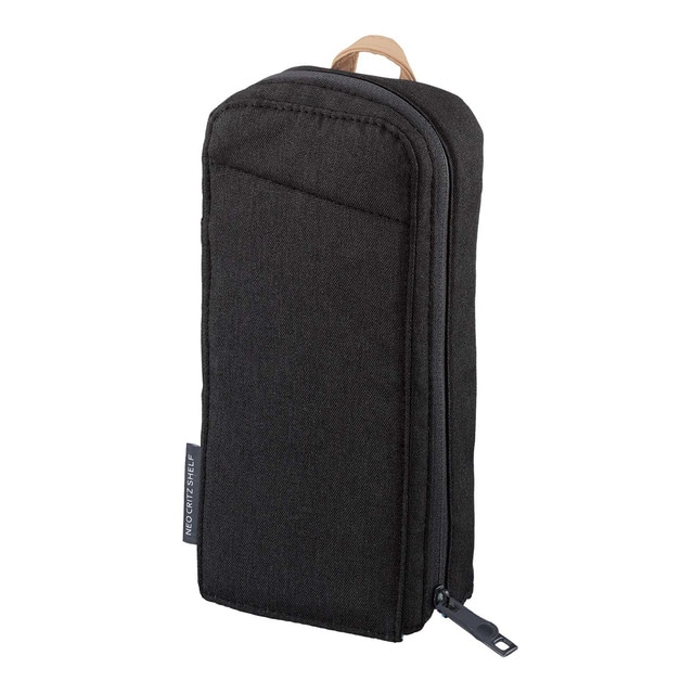 Estuche multiusos Kokuyo Neo Critz Shelf negro y azul claro.