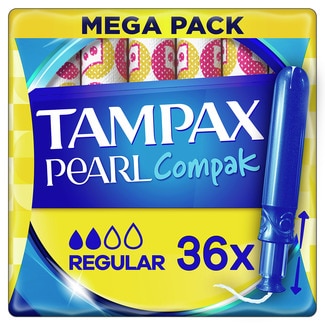 TAMPAX Compak Pearl tampones con aplicador regular caja 36 unidades