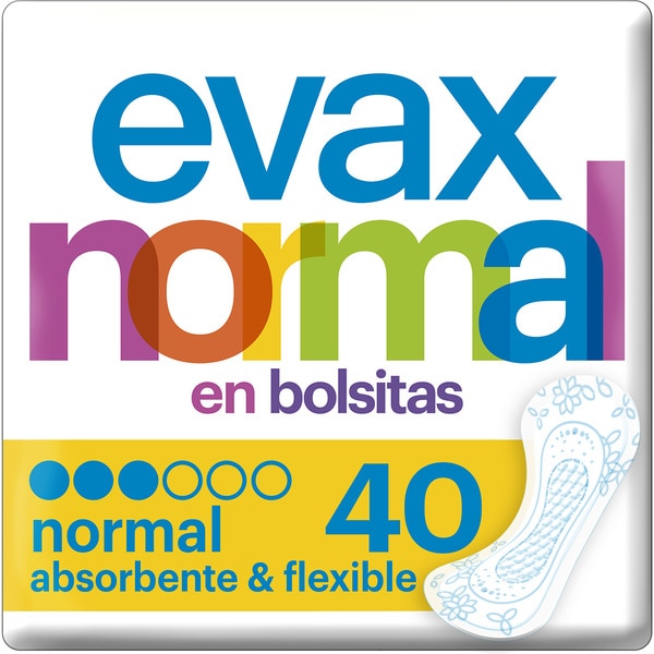 salvaslip normal plegado en bolsitas caja 40 unidades
