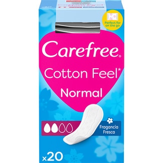 CAREFREE protege slips Cotton Feel Flexiform normal fragancia fresca caja 20 unidades