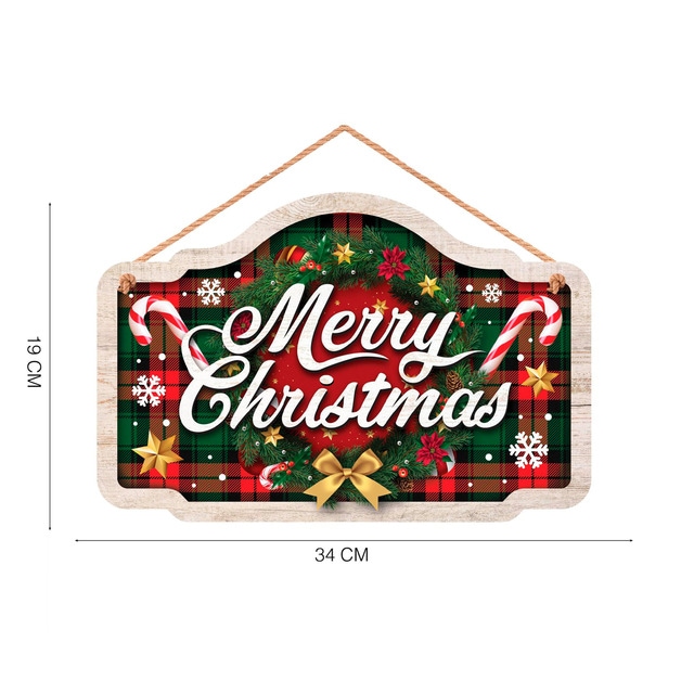 Letrero Merry Christmas 34x19 cm.