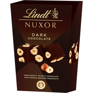 LINDT NUXOR Pralinen aus dunkler Schokolade mit gerösteten Haselnüssen Karton 150 g