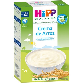 HIPP BIOLOGICO Organic rice pudding baby food gluten-free and milk-free from 4 months container 200 g and no added sugar