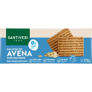SANTIVERI lactose free oat bran biscuits case 270 g