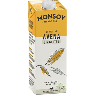 Bebida de avena ecológica 100% bio con agua de montaña sin gluten y sin azúcares añadidos brik 1 l - Monsoy